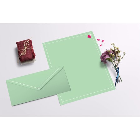 Better Office Products Assorted Solid Color Stationery Set, 50 Sheets/50 Env, Letter, 4 Colors/Designs, 100PK 63903